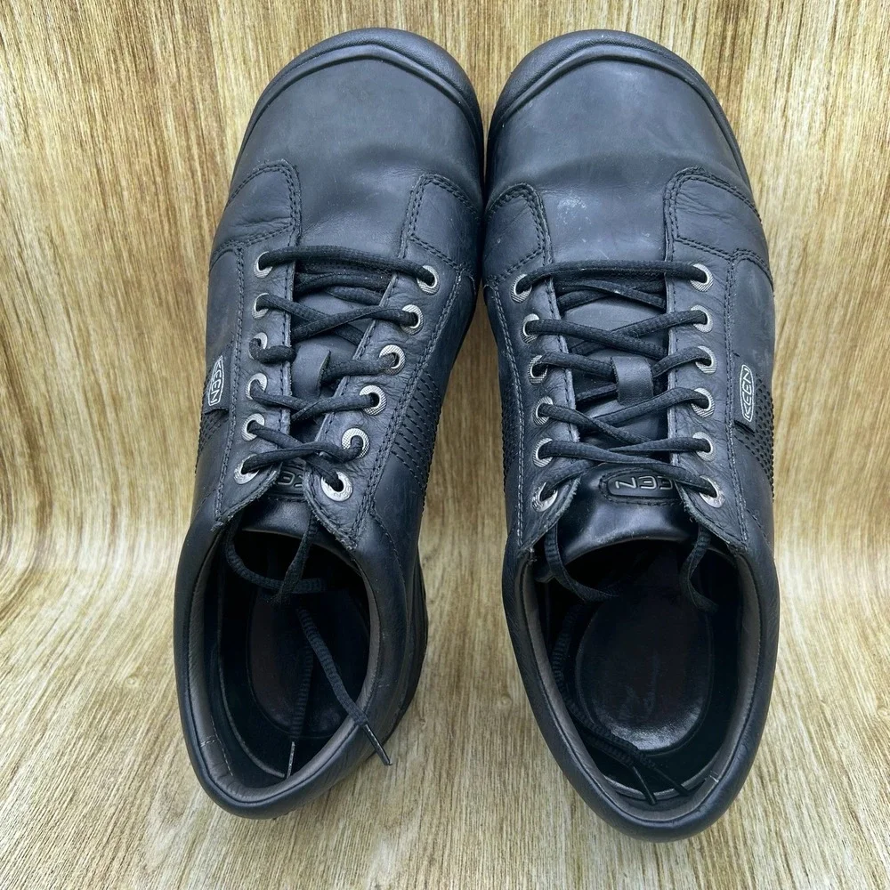 Keen Austin Oxford Men's Size 13 Black Leather Lace Up Casual Shoes Sneakers